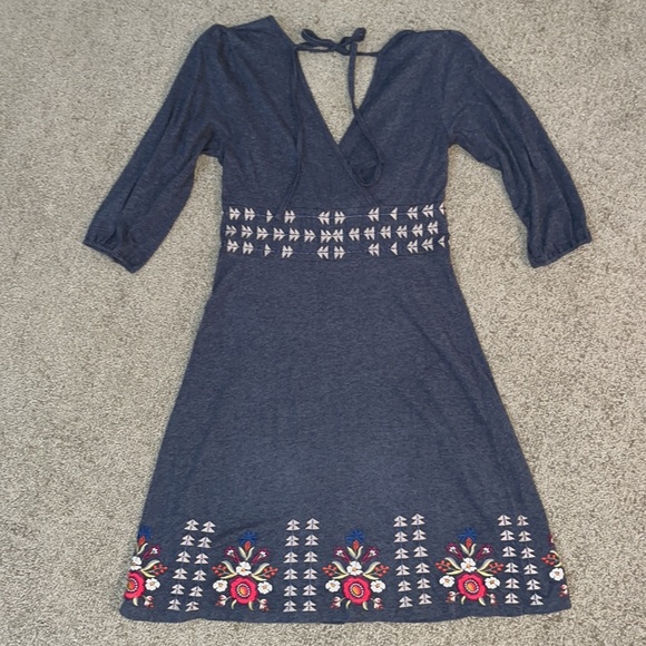 JWLA, Johnny was charcoal, gray cotton knee length dress EUC XS/S - Picture 3 of 11